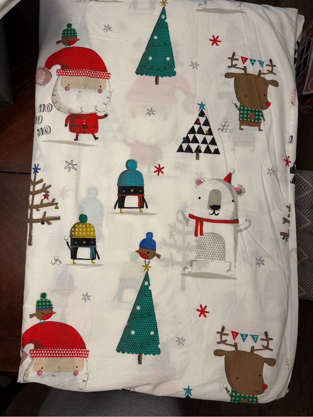 Holiday duvet set - White with Red & Green Holiday Characters